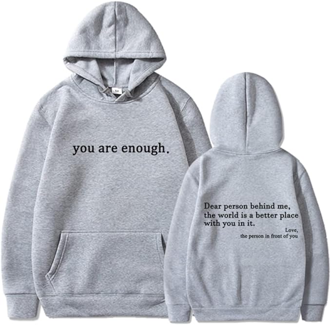 Alex | Unisex Hoodie Slogan Print Kangaroo Pocket 4