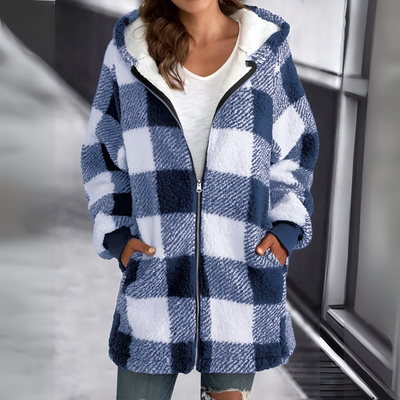 Andrea | Hooded Checked Fleece Shirt 0