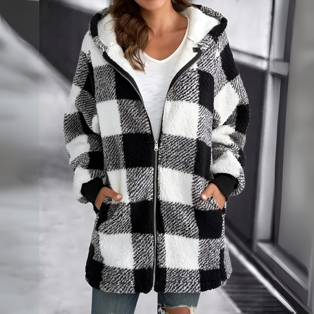 Andrea | Hooded Checked Fleece Shirt 1