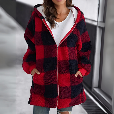 Andrea | Hooded Checked Fleece Shirt 5