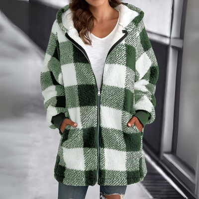 Andrea | Hooded Checked Fleece Shirt 6