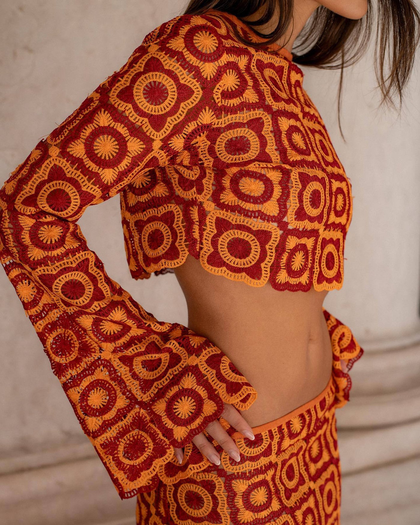 Angela | Women's Maxi Dress Long Sleeve Wrap Set