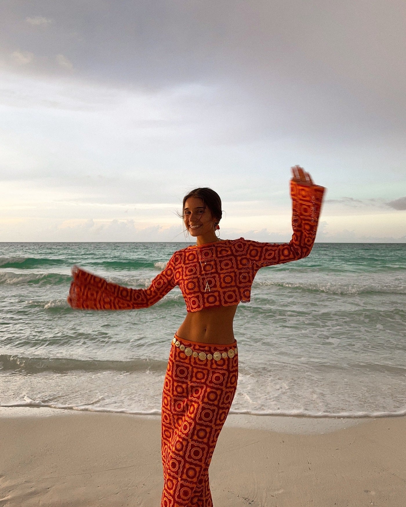 Angela | Women's Maxi Dress Long Sleeve Wrap Set