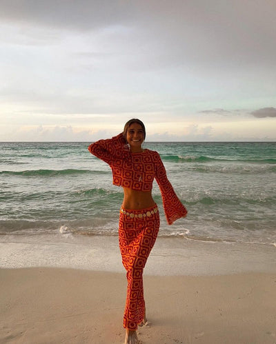 Angela | Women's Maxi Dress Long Sleeve Wrap Set