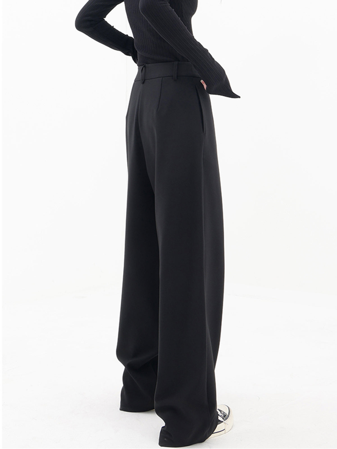 Ariana | Women's Baggy Trousers With Asymmetrical Waist Design 5