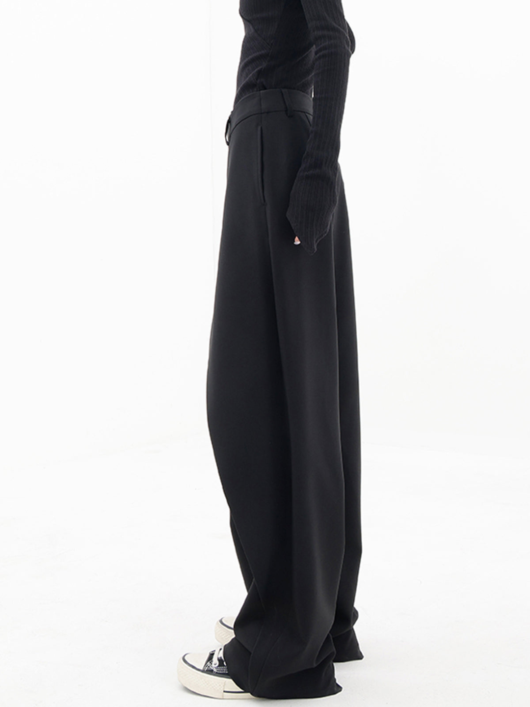 Ariana | Women's Baggy Trousers With Asymmetrical Waist Design 6