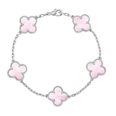 Ava | Cloverleaf Black Silver Necklace 1