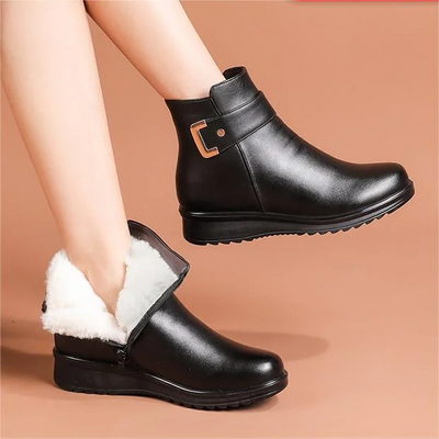 Barbara | Women's Black Plush-Lined Ankle Boots 0