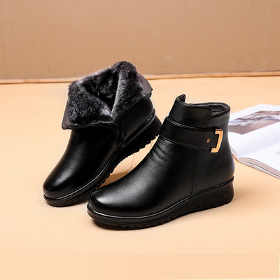 Barbara | Women's Black Plush-Lined Ankle Boots 2