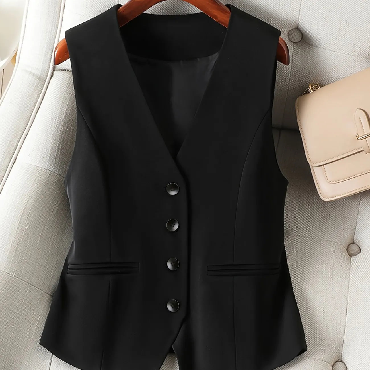Camille | Women's Vest With V-Neckline and Button-Down Front 1
