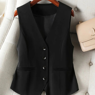 Camille | Women's Vest With V-Neckline and Button-Down Front 1