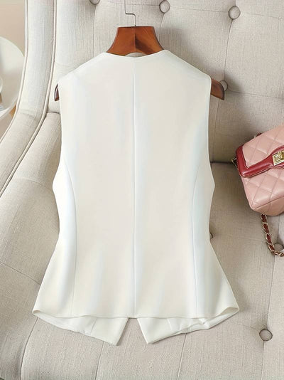 Camille | Women's Vest With V-Neckline and Button-Down Front 2