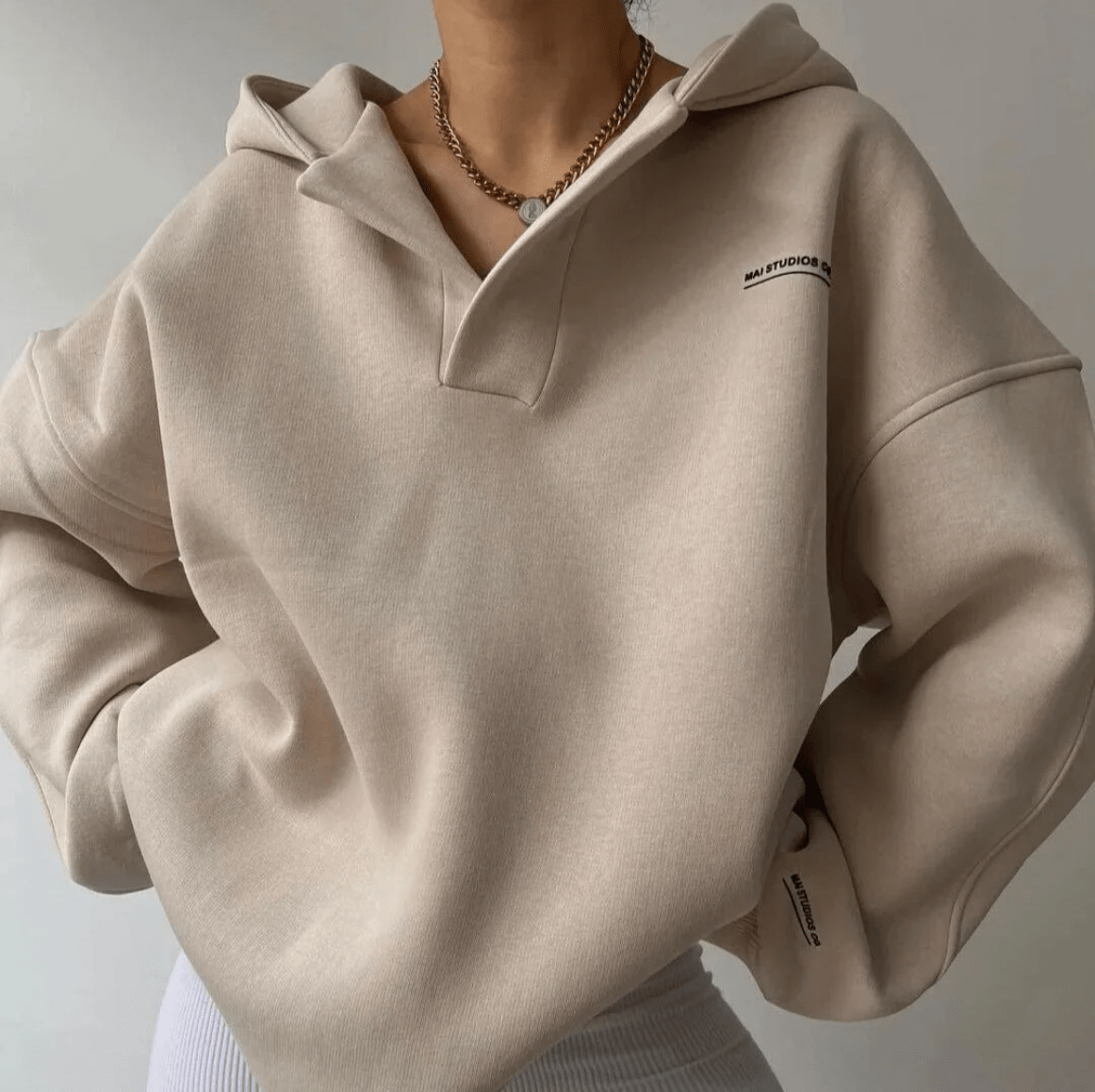 Candice | Women's Oversized Hoodie With Notch Neck 5