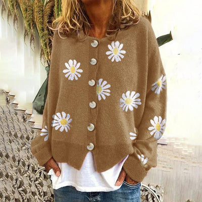 Clara | Women's Daisy Knit Cardigan with Button-Up Design 0
