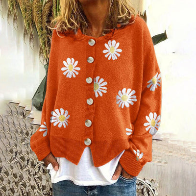 Clara | Women's Daisy Knit Cardigan with Button-Up Design 1