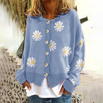 Clara | Women's Daisy Knit Cardigan with Button-Up Design 3