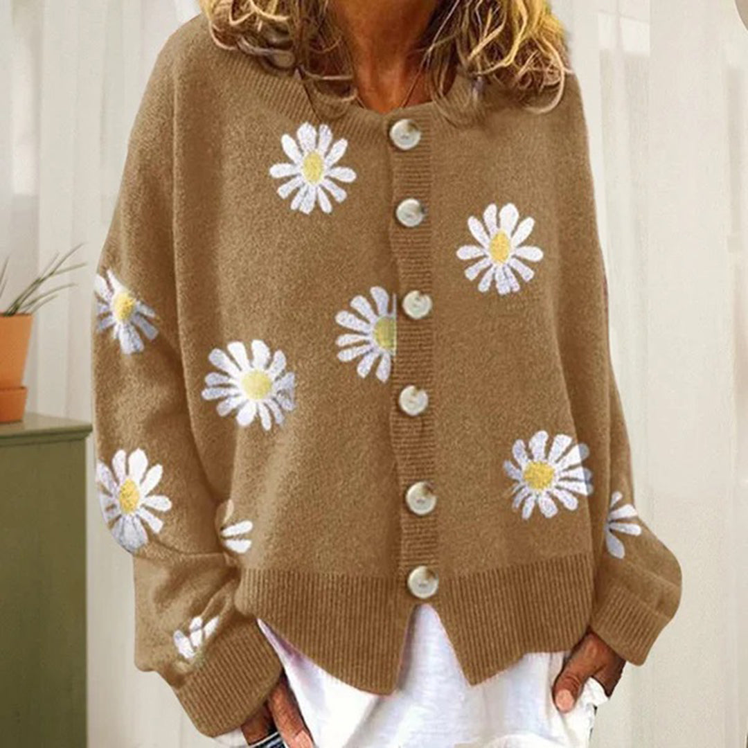 Clara | Women's Daisy Knit Cardigan with Button-Up Design 5