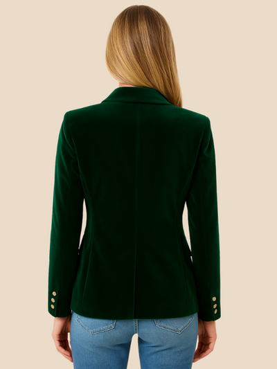 Delilah | Women's Velvet Blazer with Gold-Tone Buttons 1