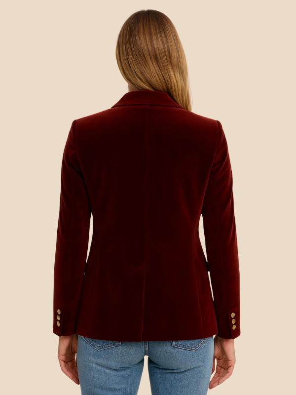 Delilah | Women's Velvet Blazer with Gold-Tone Buttons 5