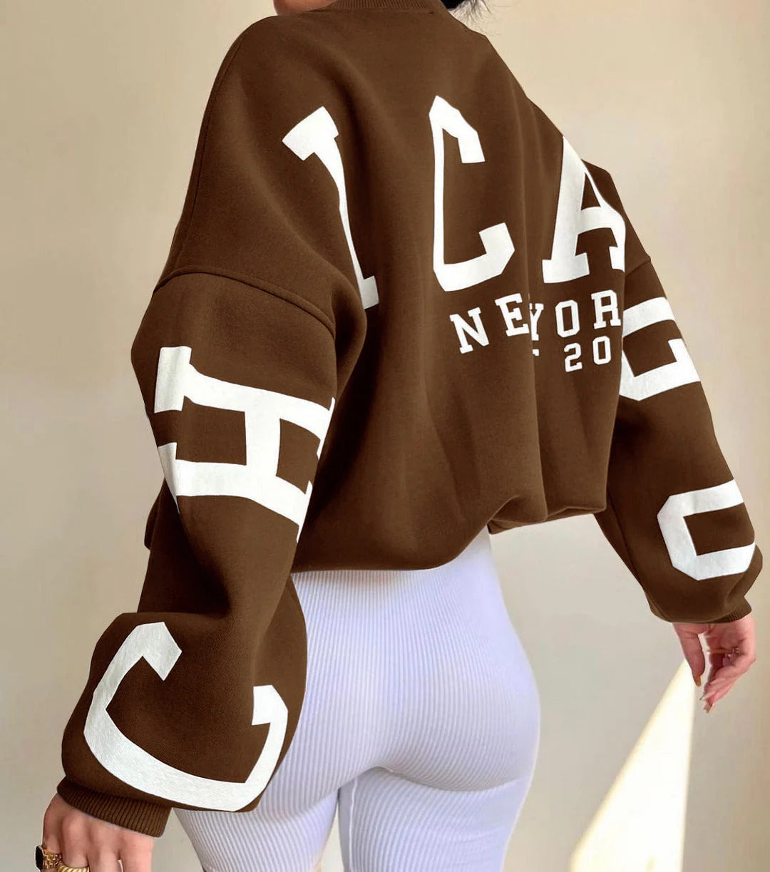 Donna | Women's Oversized Sweatshirt With Graphic Letter Design 4