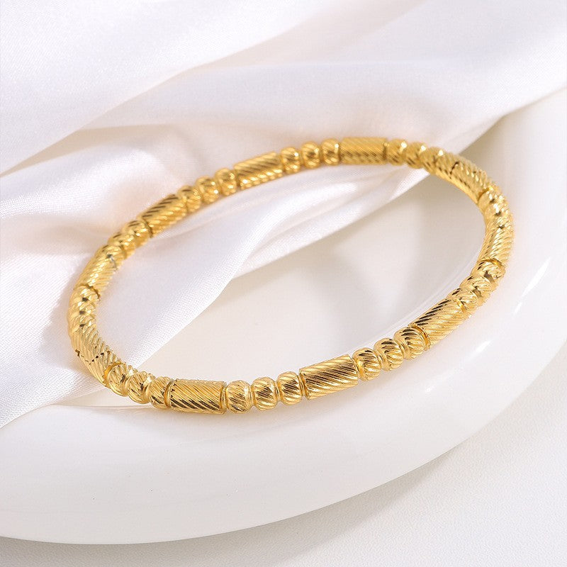 Elegant Gold-Plated Bracelet, Adjustable 7-8 Inches, Lightweight and Durable Design for Everyday Wear 0