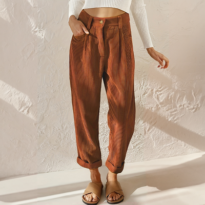 Elise | Women's Casual Corduroy Pants With Elastic Waistband 2