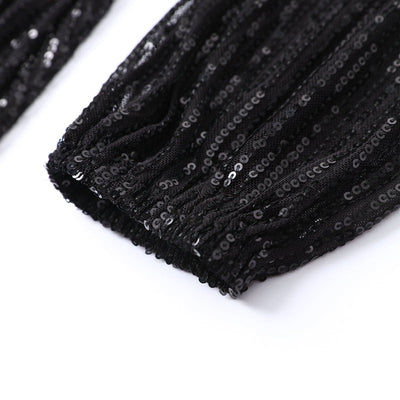 Felicia | Women's Black Glitter Party Dress Above Knee 7