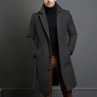 Henry | Men’s Overcoat With Button Closure Mid-Thigh Length 3