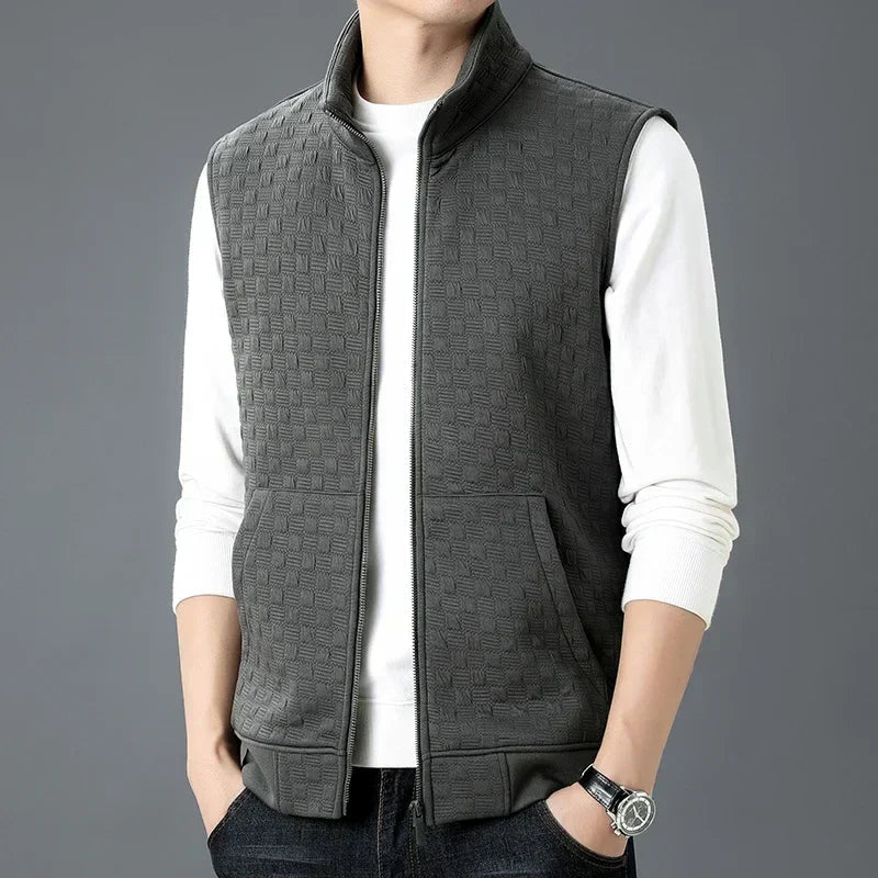 Henry | Men’s Zip Vest With Raised Grid Texture 3