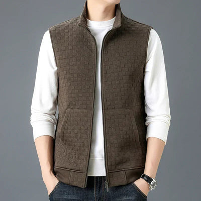 Henry | Men’s Zip Vest With Raised Grid Texture 4