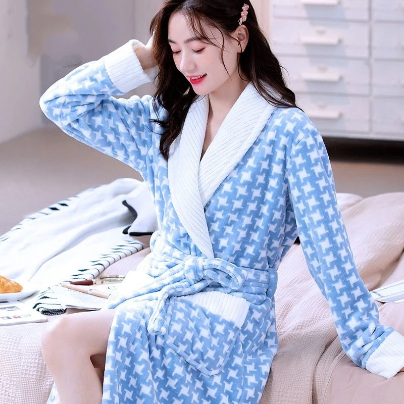 Jara | Women's Fleece Dressing Gown in Coral 0