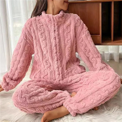 Laisa | Women's Winter Pajama Set With Zipper and High Collar 2
