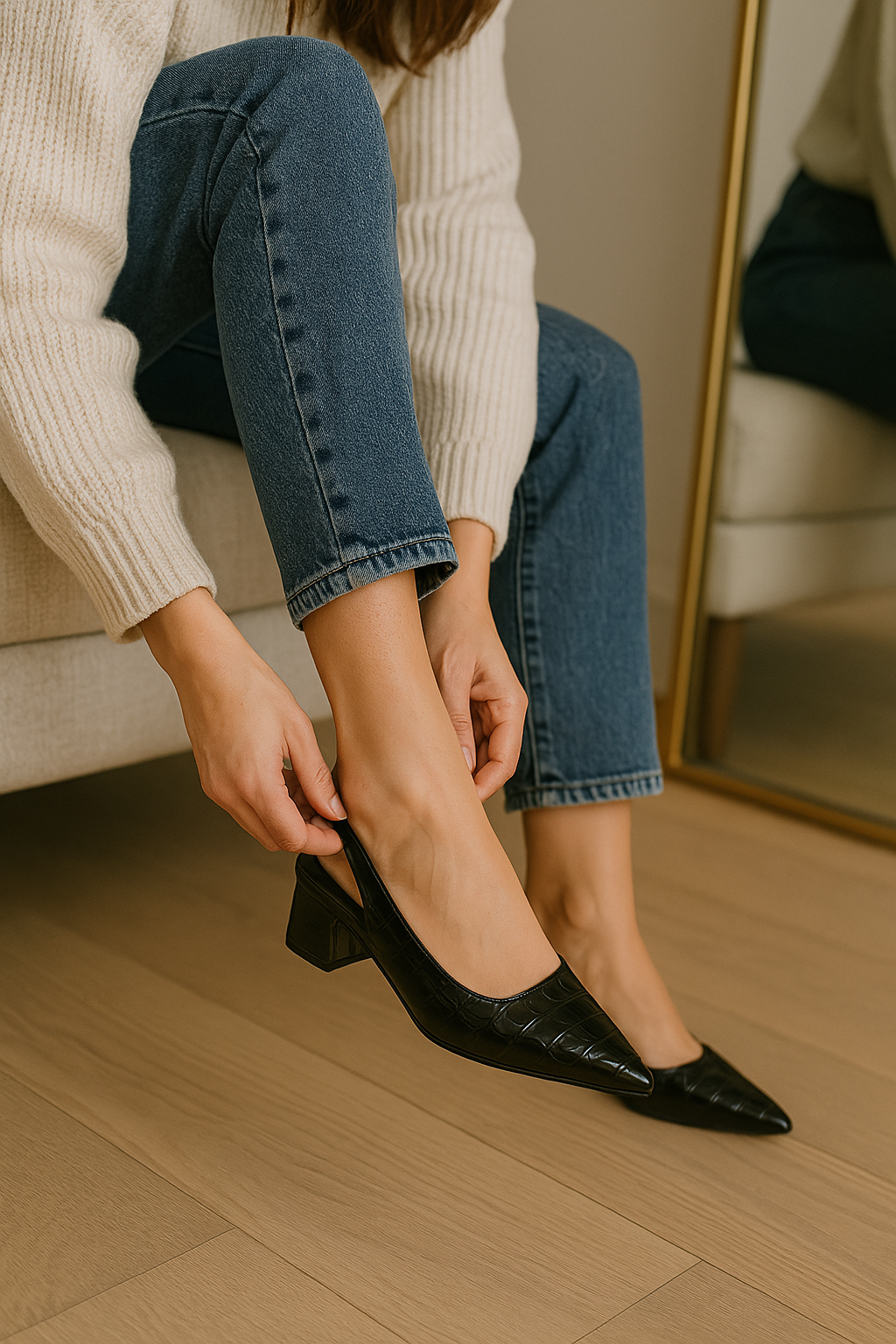 Lara | Slingback Heels Croco-Look 1