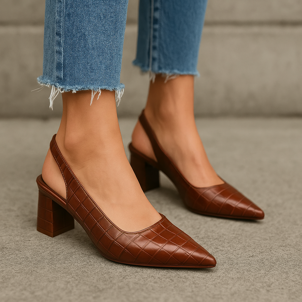 Lara | Slingback Heels Croco-Look 3