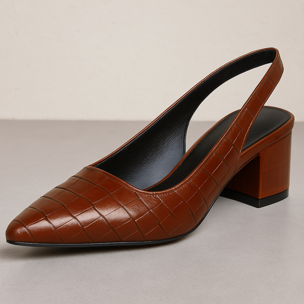 Lara | Slingback Heels Croco-Look 6