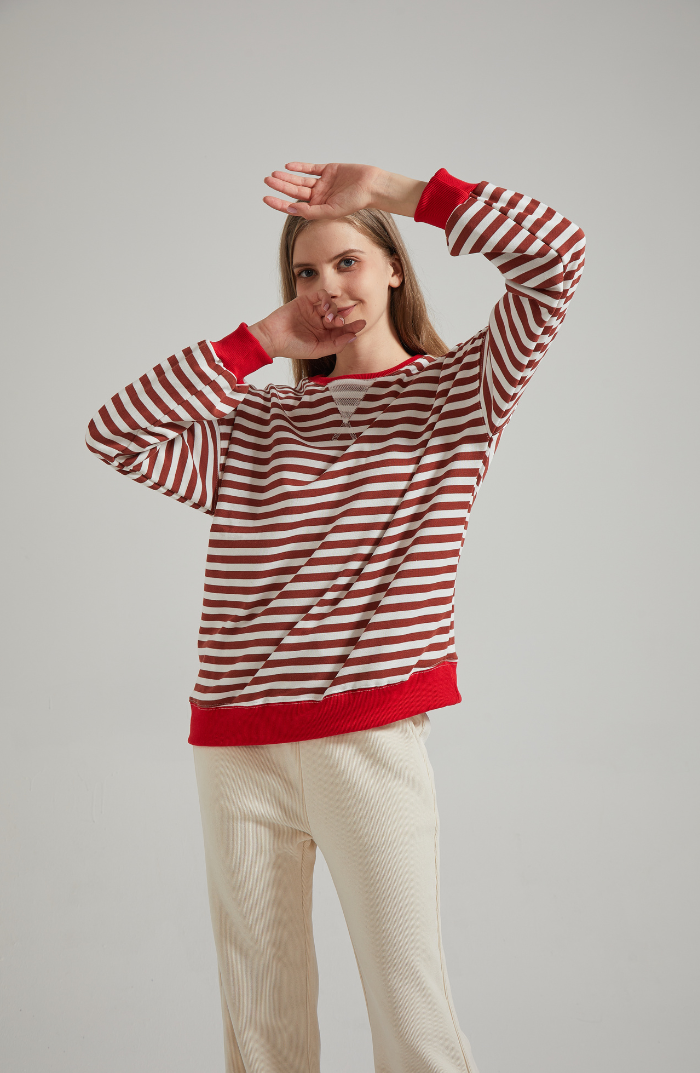 Lena | Women's Oversized Striped Sweater 10