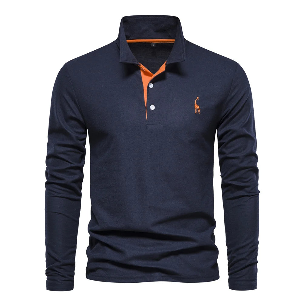 Liam | Long Sleeve Polo Shirt With Buttons 7