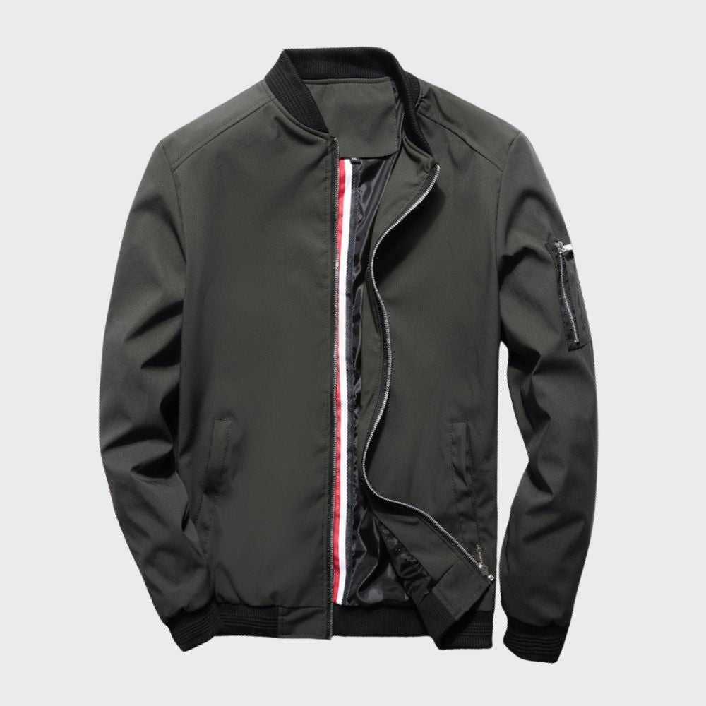 Liam | Men’s Bomber Jacket With Zipper Ribbed Cuffs 3