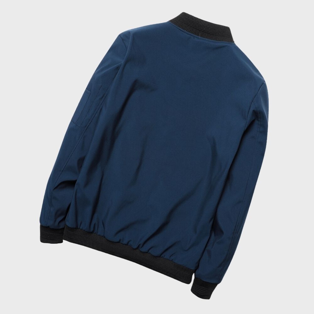 Liam | Men’s Bomber Jacket With Zipper Ribbed Cuffs 4
