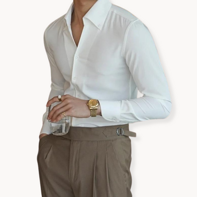 Liam | Men’s Button Front Shirt Soft Texture 3