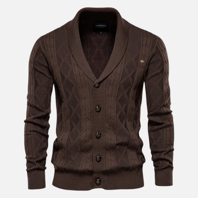 Liam | Men’s Cardigan Argyle Pattern Lightweight 1