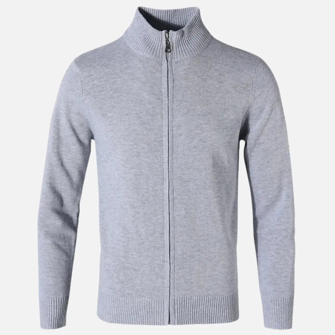 Liam | Men’s Cardigan With Full-Length Zipper Ribbed Texture 2
