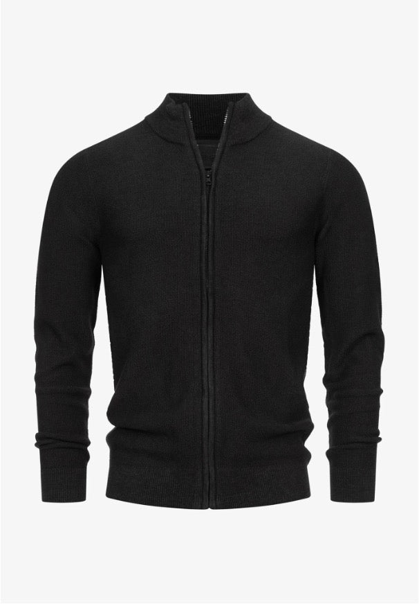 Liam | Men’s Full Zip Sweater Soft Texture 0