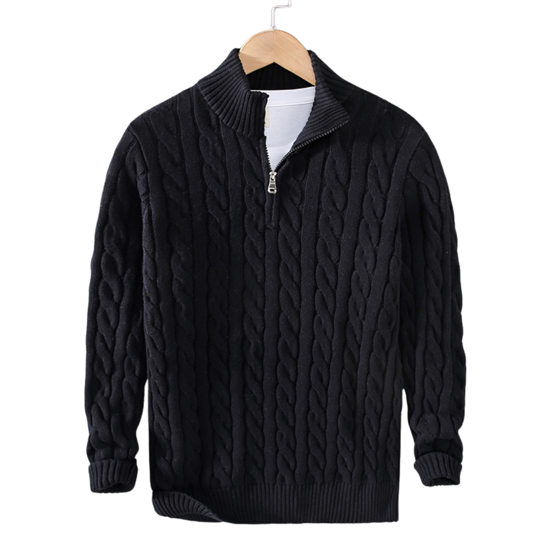 Liam | Men’s Half Zip Sweater High Collar 1