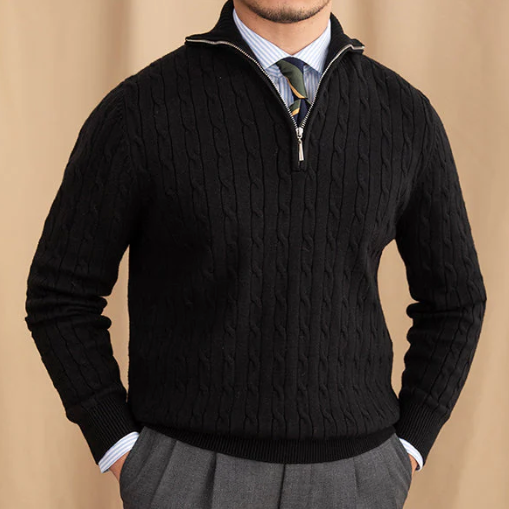 Liam | Men’s Sweater Half-Zip Cable Knit 3