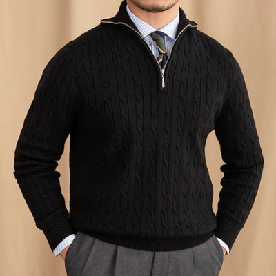 Liam | Men’s Sweater Half-Zip Cable Knit 3