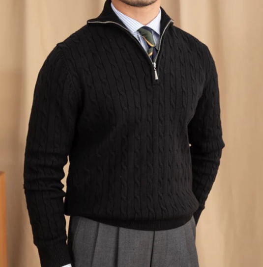 Liam | Men’s Sweater Half-Zip Cable Knit 5