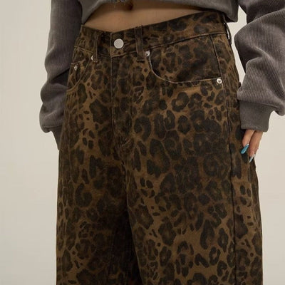 Lydia | Women's Wide Leg Trousers Leopard Print 1