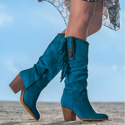 Madison | Mid Calf Boots for Women with Fringe Accents and Side Zipper 3