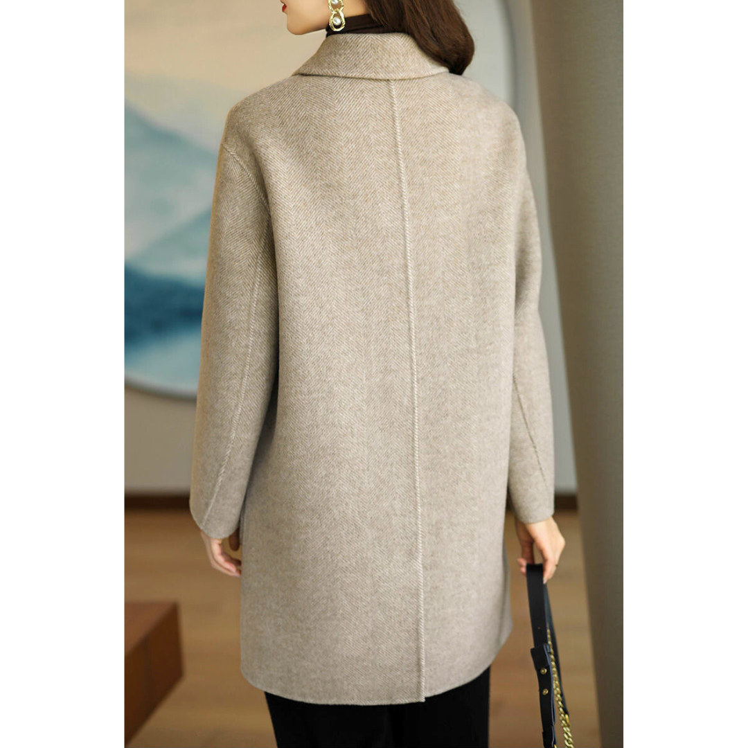 Marie | Women's Long Coat Mid-Length Buttoned Windproof 5